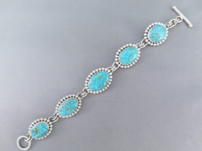 Artie Yellowhorse Kingman Turquoise Link Bracelet