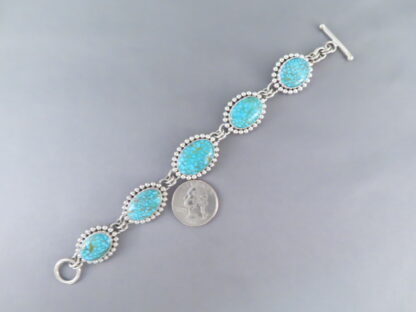 Artie Yellowhorse Kingman Turquoise Link Bracelet