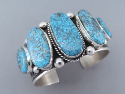 Kingman Turquoise Cuff Bracelet by Guy Hoskie