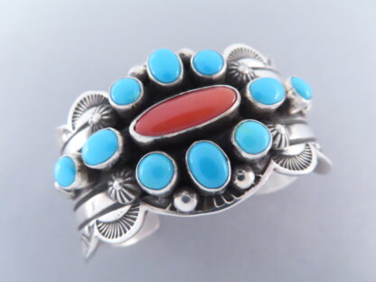 Coral & Sleeping Beauty Turquoise Bracelet