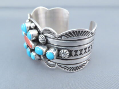 Coral & Sleeping Beauty Turquoise Bracelet