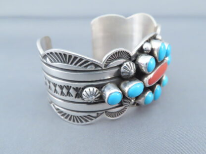 Coral & Sleeping Beauty Turquoise Bracelet