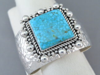 Cuff Bracelet with Kingman Turquoise by Artie Yellowhorse