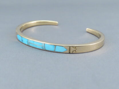 Gold & Turquoise Inlay Cuff Bracelet