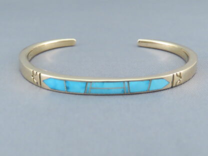 Gold & Turquoise Inlay Cuff Bracelet