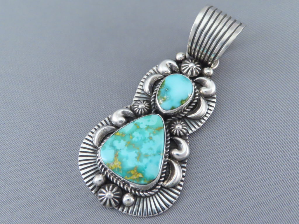 Sterling Silver and 'Turquoise Mountain' Turquoise Pendant