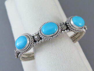 Sterling Silver & Sleeping Beauty Turquoise Bracelet by Artie Yellowhorse
