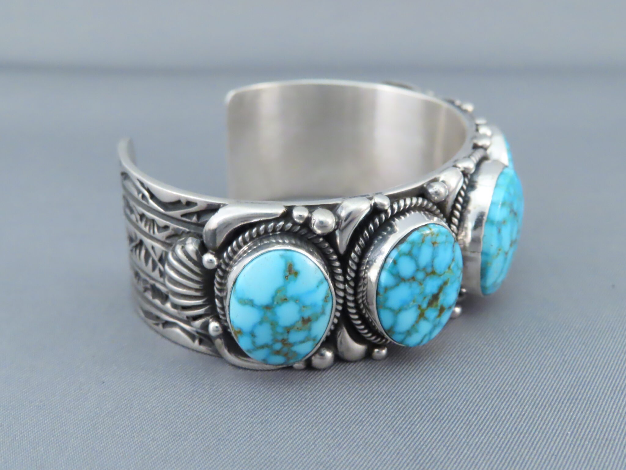 5-Stone Kingman Turquoise Cuff Bracelet | Navajo Jewelry Bracelet