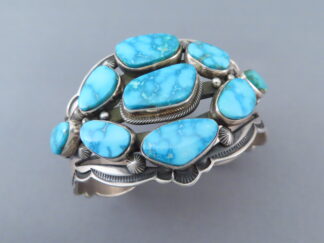 Kingman Turquoise Cuff Bracelet by Aaron Toadlena