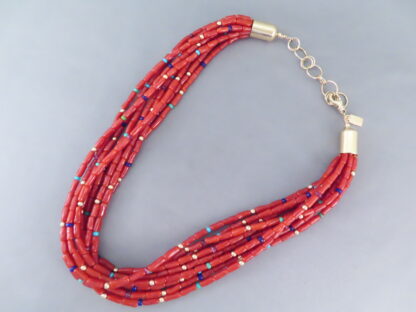 Coral & 14kt Gold Necklace by Desiree Yellowhorse