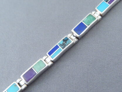 Inlaid Multi-Stone Link Bracelet (smaller)