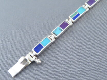 Inlaid Multi-Stone Link Bracelet (smaller)