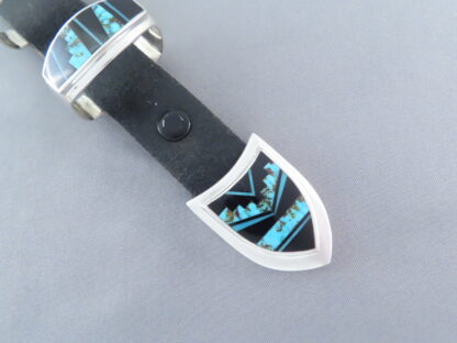 Turquoise & Black Jade Inlay Ranger Buckle Set – VERY FINE Inlay