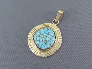 #8 Turquoise & 14kt Gold Pendant by Robert Taylor