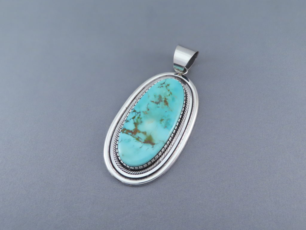 Turquoise Pendant by Leonard Nez (Navajo) - Turquoise Jewelry