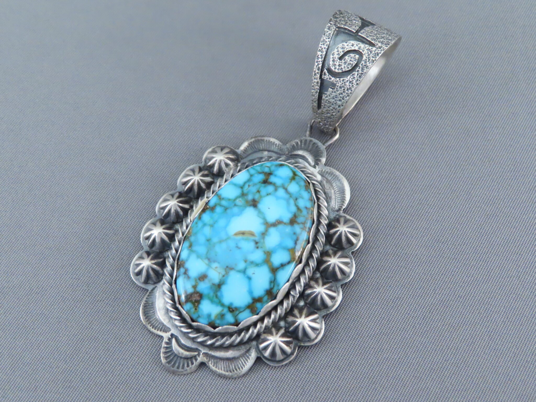 Artie Yellowhorse Kingman Turquoise Pendant - Turquoise Jewelry