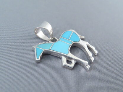 Turquoise Inlay Horse Pendant – Medium Size