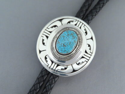 Leonard Nez Bolo Tie with Kingman Turquoise