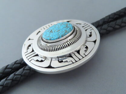 Leonard Nez Bolo Tie with Kingman Turquoise