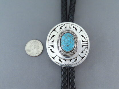 Leonard Nez Bolo Tie with Kingman Turquoise