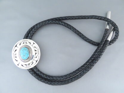 Leonard Nez Bolo Tie with Kingman Turquoise