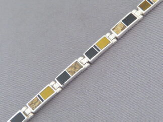 Multi-Stone Inlay Link Bracelet