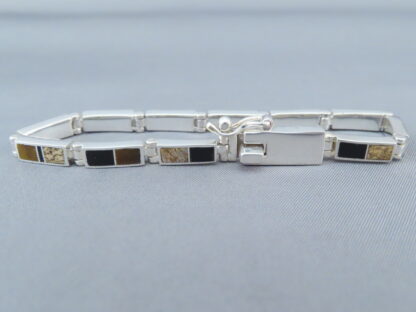 Multi-Stone Inlay Link Bracelet