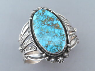 Aaron Toadlena Kingman Turquoise Sterling Silver Bracelet – WOW!!