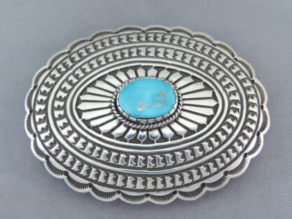 Blue Gem Turquoise Belt Buckle by Tsosie Orville White