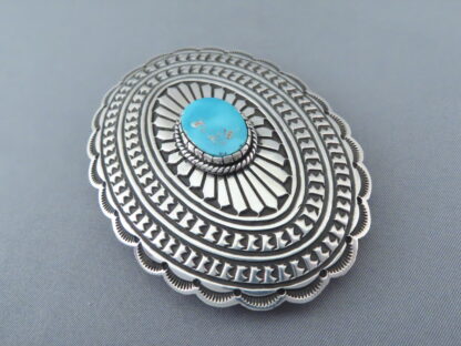 Blue Gem Turquoise Belt Buckle by Tsosie Orville White