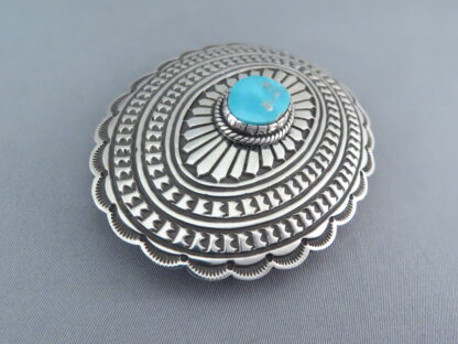 Blue Gem Turquoise Belt Buckle by Tsosie Orville White