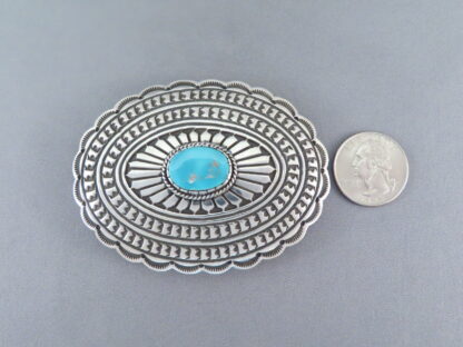 Blue Gem Turquoise Belt Buckle by Tsosie Orville White