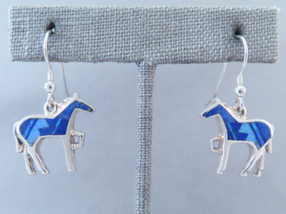 Horse Earrings with Multi-Stone Inlay