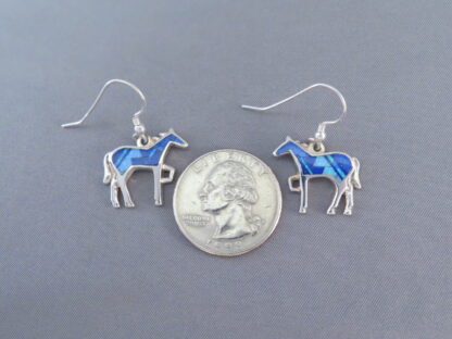 Horse Earrings with Multi-Stone Inlay