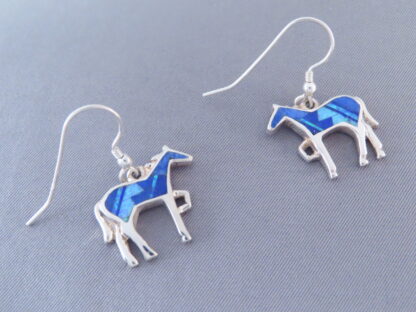 Horse Earrings with Multi-Stone Inlay