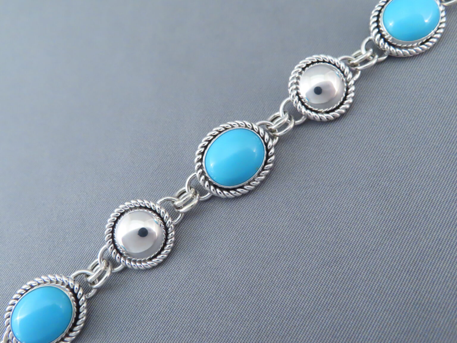 Wide Kingman Turquoise & Sterling Silver Bracelet - Turquoise Jewelry