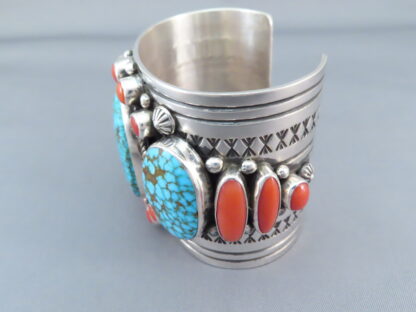 Coral & Turquoise Cuff Bracelet by Albert Jake