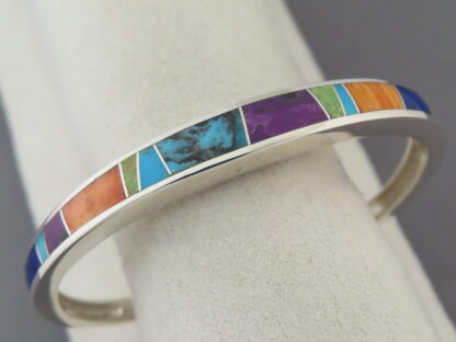 Multi-Color Inlay Cuff Bracelet