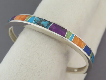 Multi-Color Inlay Cuff Bracelet