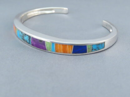 Multi-Color Inlay Cuff Bracelet