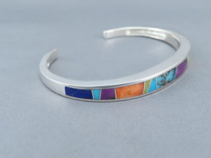 Multi-Color Inlay Cuff Bracelet