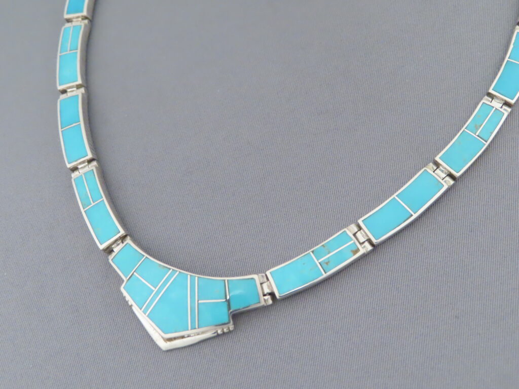 Turquoise Inlay Necklace - Navajo Jewelry - Turquoise Jewelry