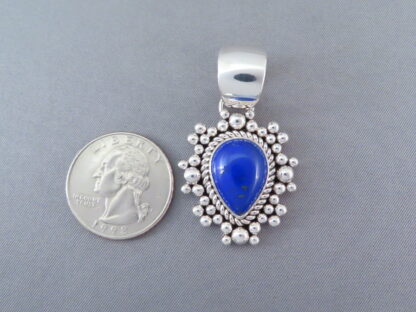 Lapis & Sterling Silver Navajo Pendant by Artie Yellowhorse