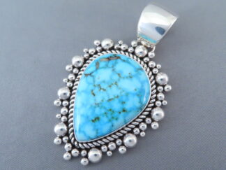 LARGE Kingman Turquoise Pendant by Artie Yellowhorse