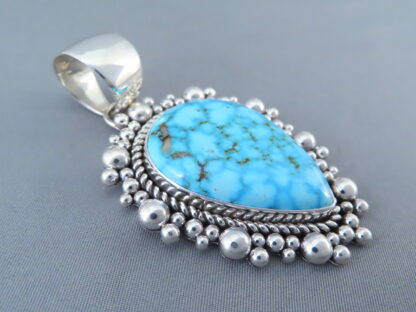 LARGE Kingman Turquoise Pendant by Artie Yellowhorse