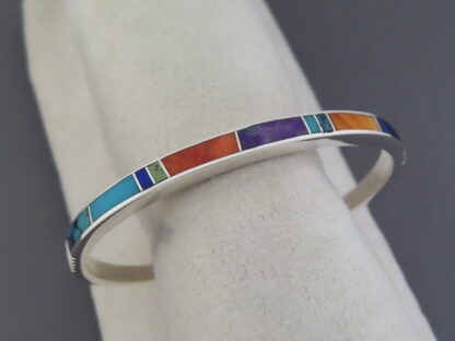 Multi-Color Inlay Cuff Bracelet