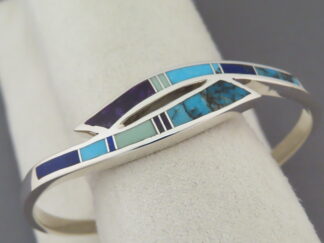 Inlaid Multi-Stone Bracelet Cuff