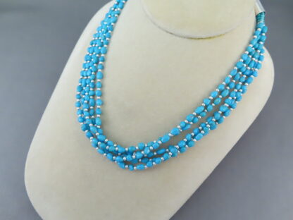 Five Strand Sleeping Beauty Turquoise Necklace by Desiree Yellowhorse