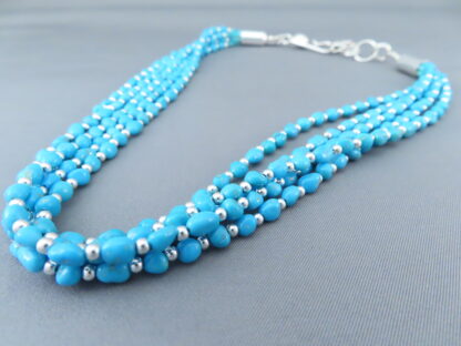 Five Strand Sleeping Beauty Turquoise Necklace by Desiree Yellowhorse