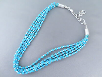 Five Strand Sleeping Beauty Turquoise Necklace by Desiree Yellowhorse